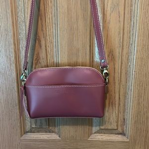 Portland leather goods eclipse crossbody bag- Guava
